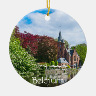 Décoration En Céramique Petit château près du lac à Bruges, Belgique