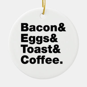 Décoration En Céramique Petit-déjeuner (Bacon & oeufs & Toast & Coffee.)