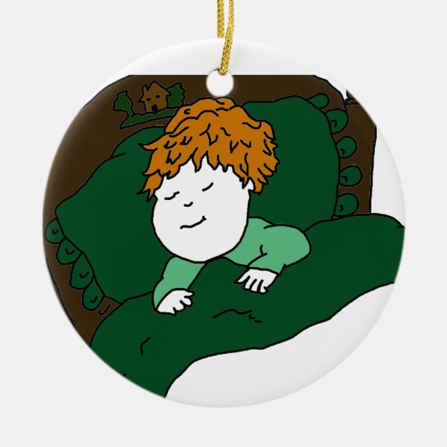 Décoration En Céramique Petit Garçon qui dort (Devant)