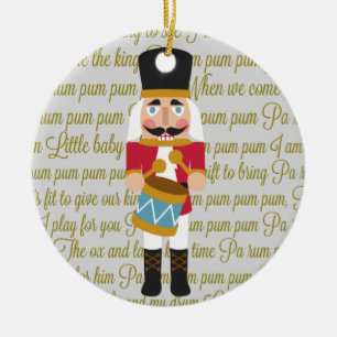 Décoration En Céramique Petit Noël de casse-noix de garçon de batteur d'