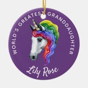 Décoration En Céramique Petite-fille Unicorn Personnalisé