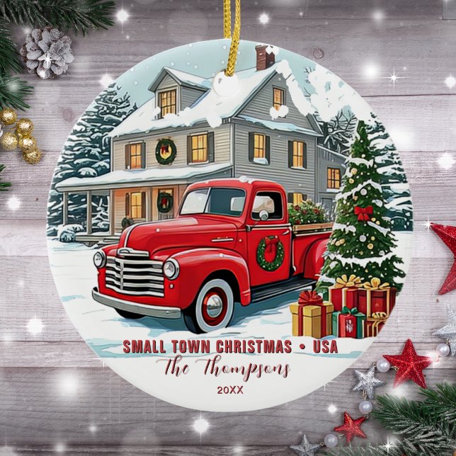 Décoration En Céramique Petite ville Noël USA Famille (Créateur téléchargé)