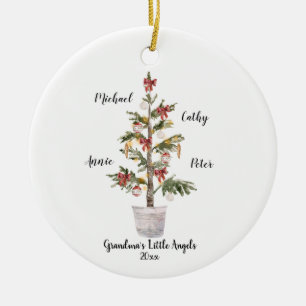 Décoration En Céramique Petits-enfants de famille personnalisés Arbre de