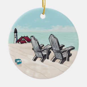 Décoration En Céramique Phare de Beach Chair