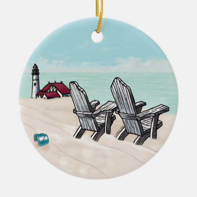 Décoration En Céramique Phare de Beach Chair (Devant)