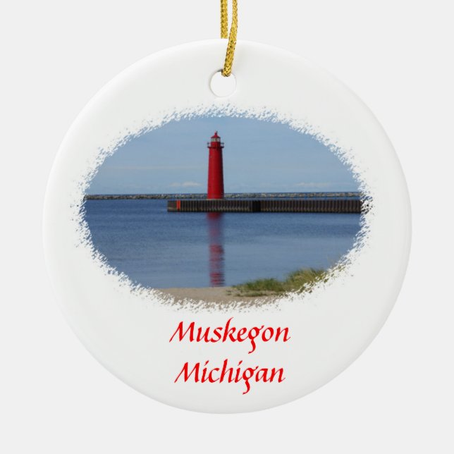 Décoration En Céramique Phare de Muskegon Michigan (Devant)