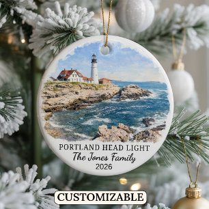 Décoration En Céramique Phare de Portland Head personnalisé, Maine