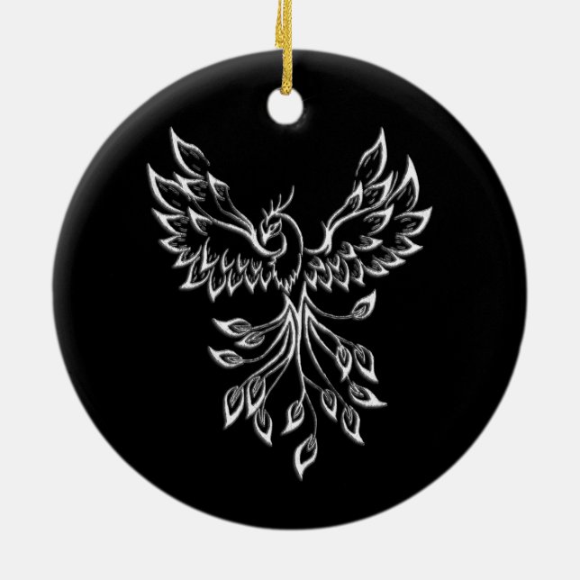 Décoration En Céramique Phoenix se lève sur le noir (Dos)