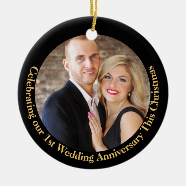 Décoration En Céramique PHOTO Anniversaire 1er 5e 10e 15e 20e 25e 50e (Devant)