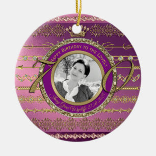 Décoration En Céramique Photo Cadre de diamants de la Couronne d'or 70e an