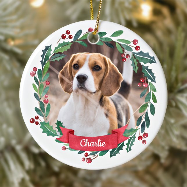 Décoration En Céramique Photo d'aquarelle personnalisée pour chien d'anima (Créateur téléchargé)