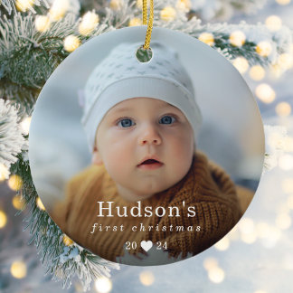 Décoration En Céramique Photo de bébé de Noël simple