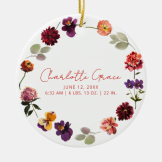 Décoration En Céramique Photo de bébé moderne Statistiques de naissance Bo