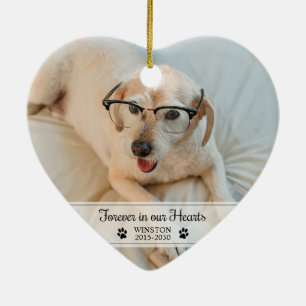 Décoration En Céramique Photo de chien à jamais dans nos cœurs