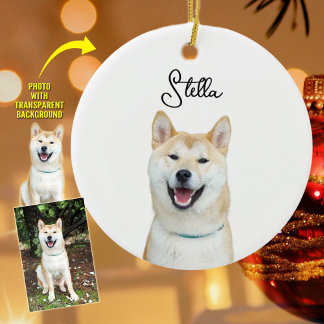 Décoration En Céramique Photo de chien de Noël simple