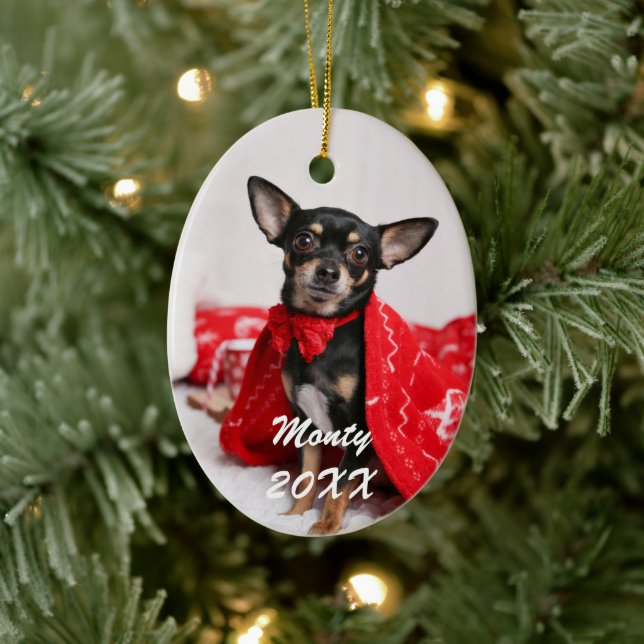 Décoration En Céramique Photo de chien mignon (Arbre)