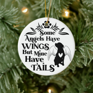 Décoration En Céramique Photo de chien personnalisée Ange de Noël Ailes