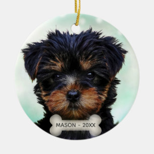 Décoration En Céramique Photo de chiot Yorkshire Terrier personnalisé