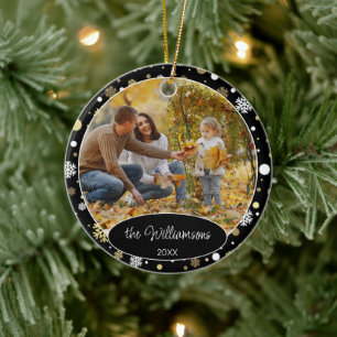 Décoration En Céramique Photo de famille personnalisé Noël 2025