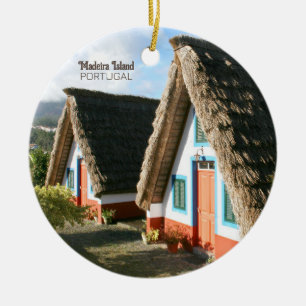 Décoration En Céramique Photo de l'île de Madère avec Maisons Typiques, Po