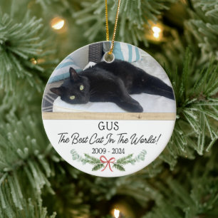 Décoration En Céramique Photo de Noël personnalisé en mémoire d'un animal 
