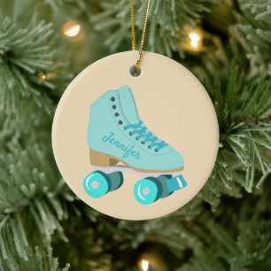 Décoration En Céramique Photo de patinage à quatre roulettes Turquoise Bl