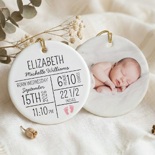 Décoration En Céramique Photo de statistiques de naissance pour le premier