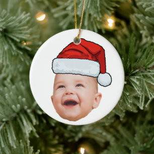 Décoration En Céramique Photo de visage de bébé personnalisé Noël du Père 