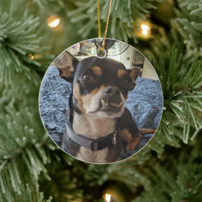 Décoration En Céramique Photo Doggie personnalisée (Arbre)