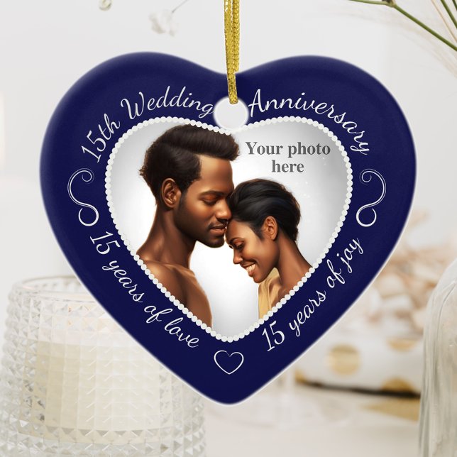 Décoration En Céramique Photo du 15e anniversaire du Mariage (Créateur téléchargé)