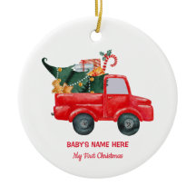 Photo du premier Noël de bébé à l'aquarelle