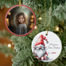 Photo du premier Noël de bébé Santa Gnome