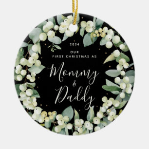 Décoration En Céramique Photo du premier Noël des parents de Snowberries