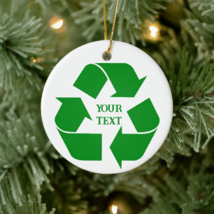 Décoration En Céramique Photo du symbole vert de recyclage Noël