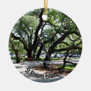 Décoration En Céramique Photo d'un chêne errant de l'île St Simons