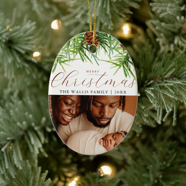 Décoration En Céramique Photo et voeux modernes et élégants Pins de Noël (Arbre)