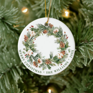 Décoration En Céramique PHOTO Festif Pine Cônes Noël