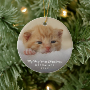Décoration En Céramique Photo moderne simple Kitten Chat Noël