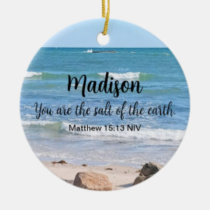 Décoration En Céramique Photo Ocean Salt of the Earth Bible Verse Blue