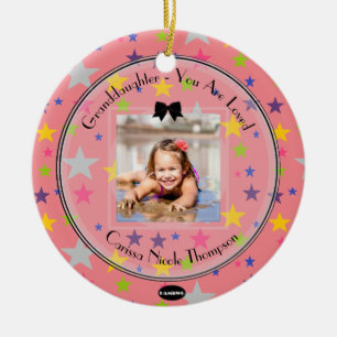 Décoration En Céramique Photo Ornament rose avec étoiles HAMbWG