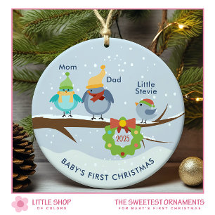 Décoration En Céramique Photo personnalisable Babys First Christmas