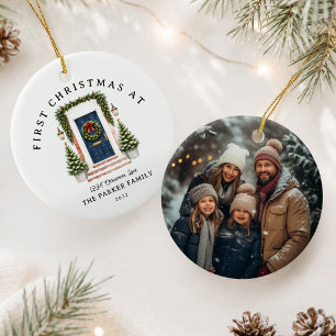 Décoration En Céramique Photo personnalisé du premier Noël dans notre nouv