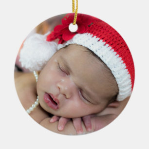 Décoration En Céramique Photo personnalisé et texte personnalisé pour Noël