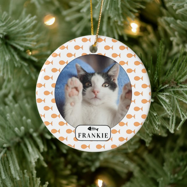 Décoration En Céramique Photo Personnalisée Chat Goldfish Pet (Arbre)