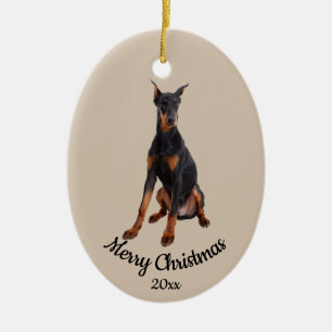Décoration En Céramique Photo personnalisée de Noël Doberman chien animal
