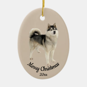 Décoration En Céramique Photo personnalisée de Noël Husky Malemute Chien