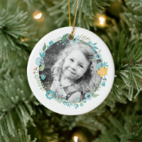 Photo personnalisée Délicat Fleur Wreath