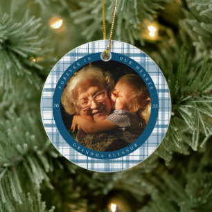 Décoration En Céramique Photo Plaid Blue Memorial Two