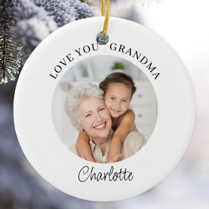 Décoration En Céramique Photo souvenir « Je t'aime grand-mère » 