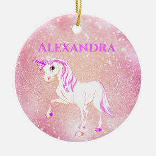 Décoration En Céramique Photo Unicorn Parties scintillant Cute Rose Kids
